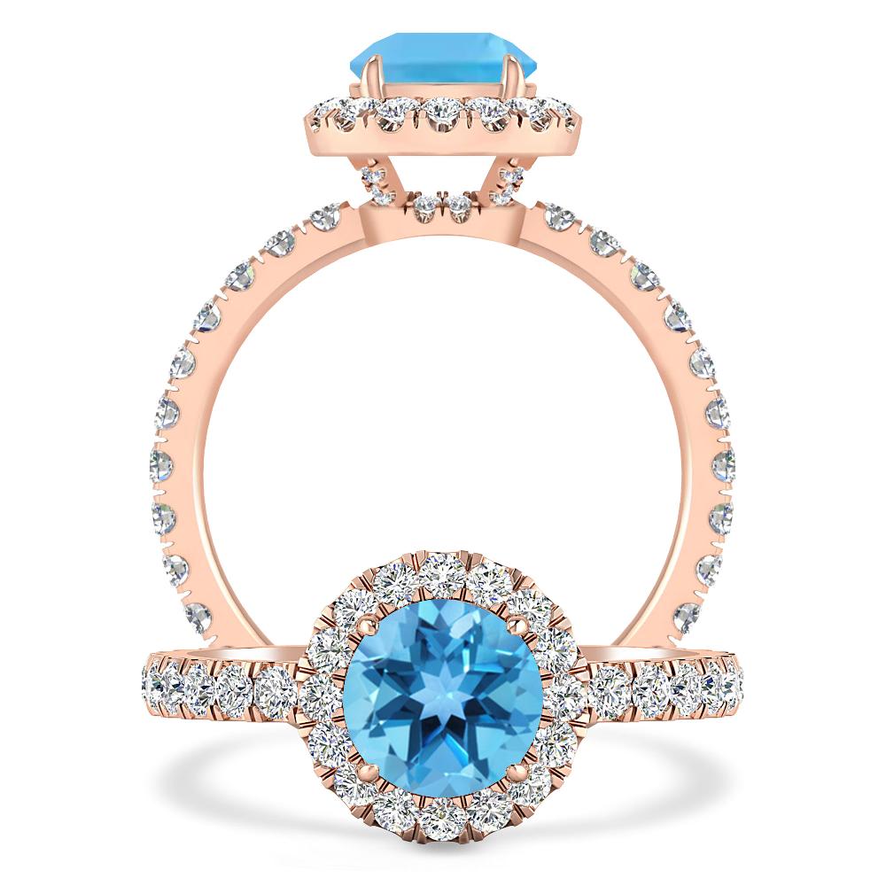 Rose Gold - Blue Topaz