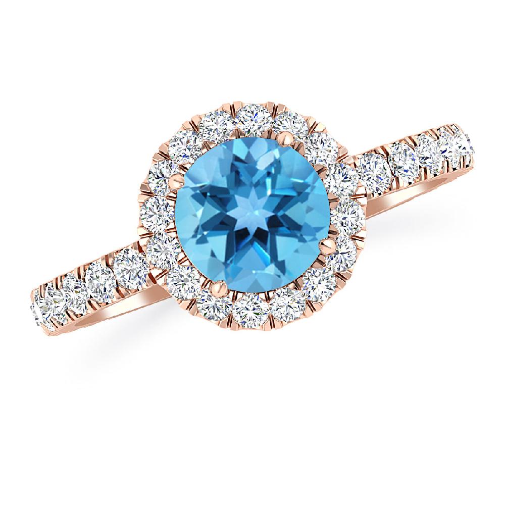 Rose Gold - Blue Topaz