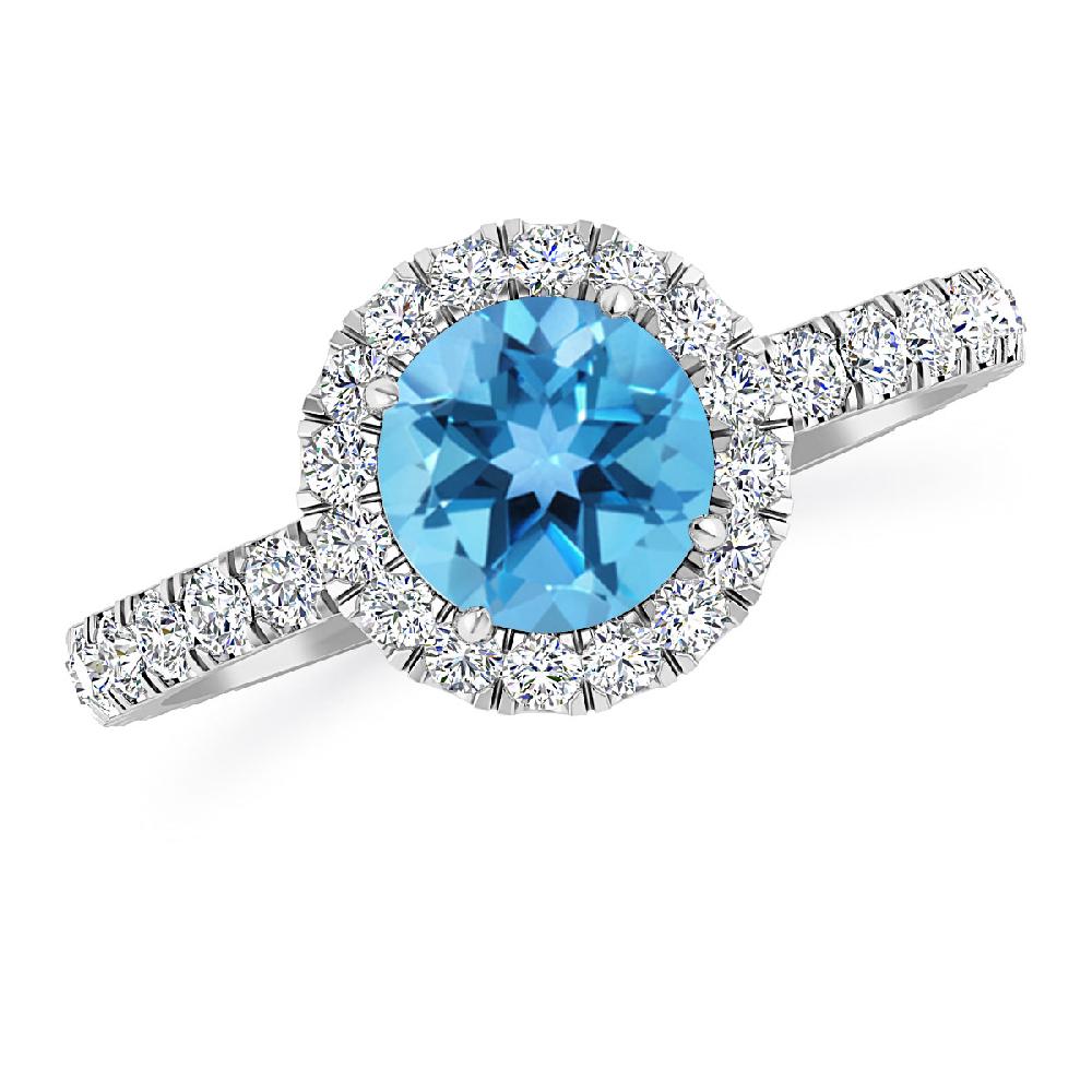 White Gold - Blue Topaz