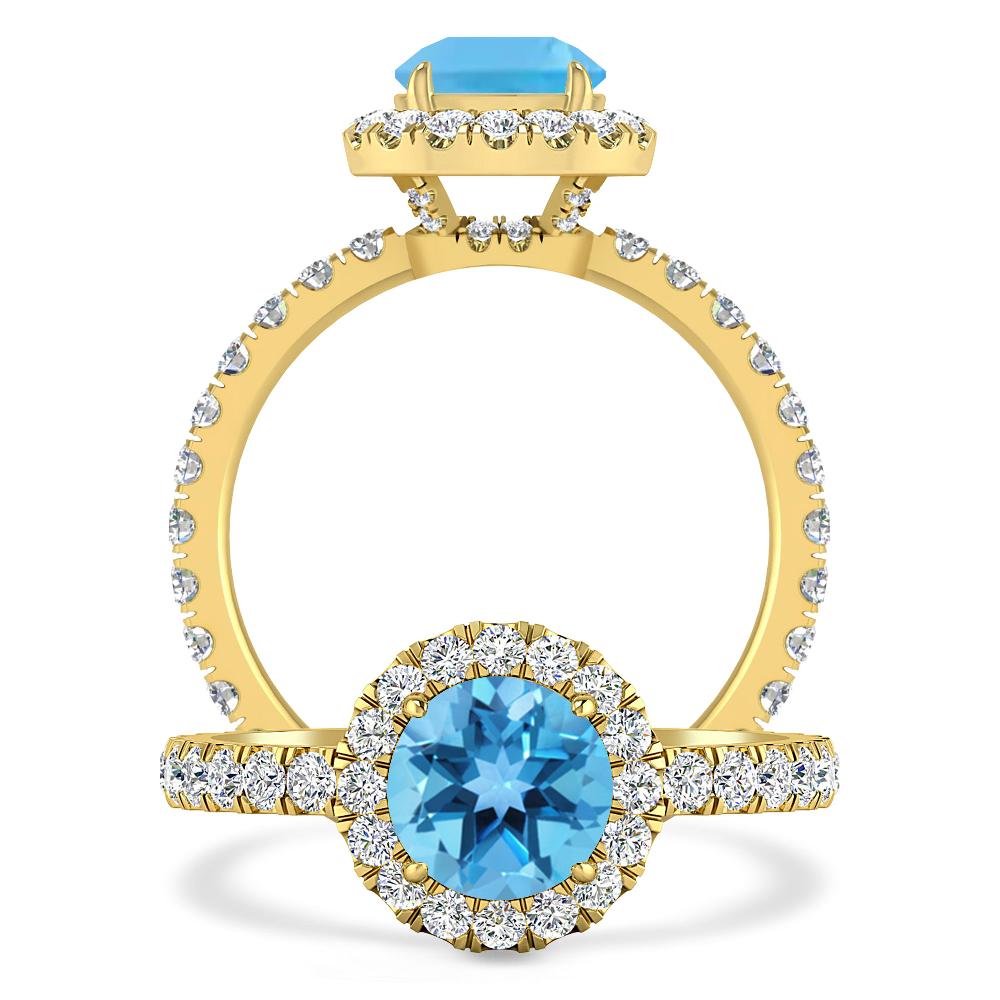 Yellow Gold - Blue Topaz