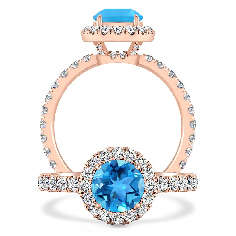 Rose Gold - Blue Topaz