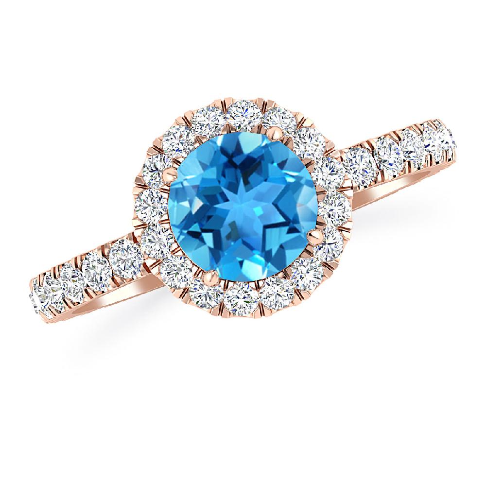 Rose Gold - Blue Topaz