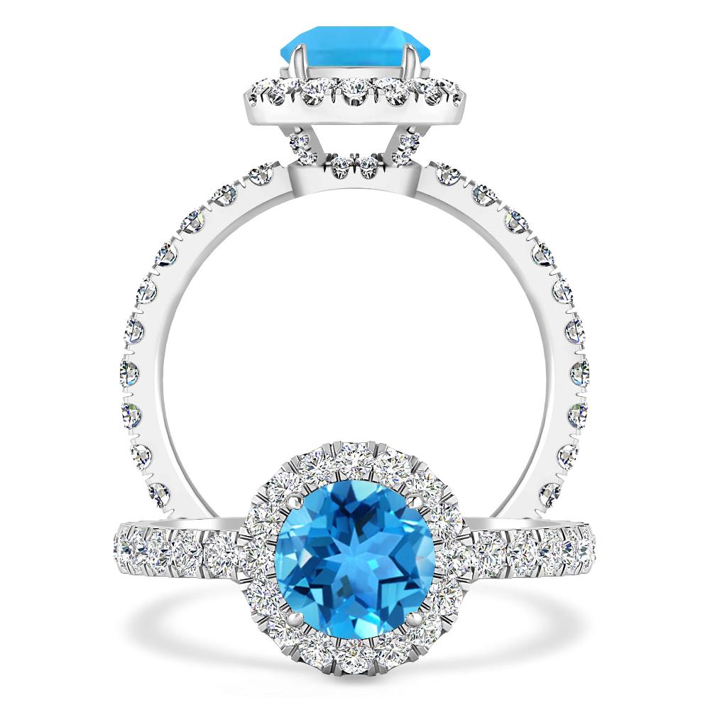 White Gold - Blue Topaz