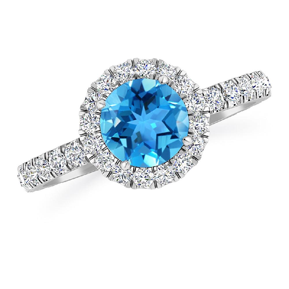 White Gold - Blue Topaz