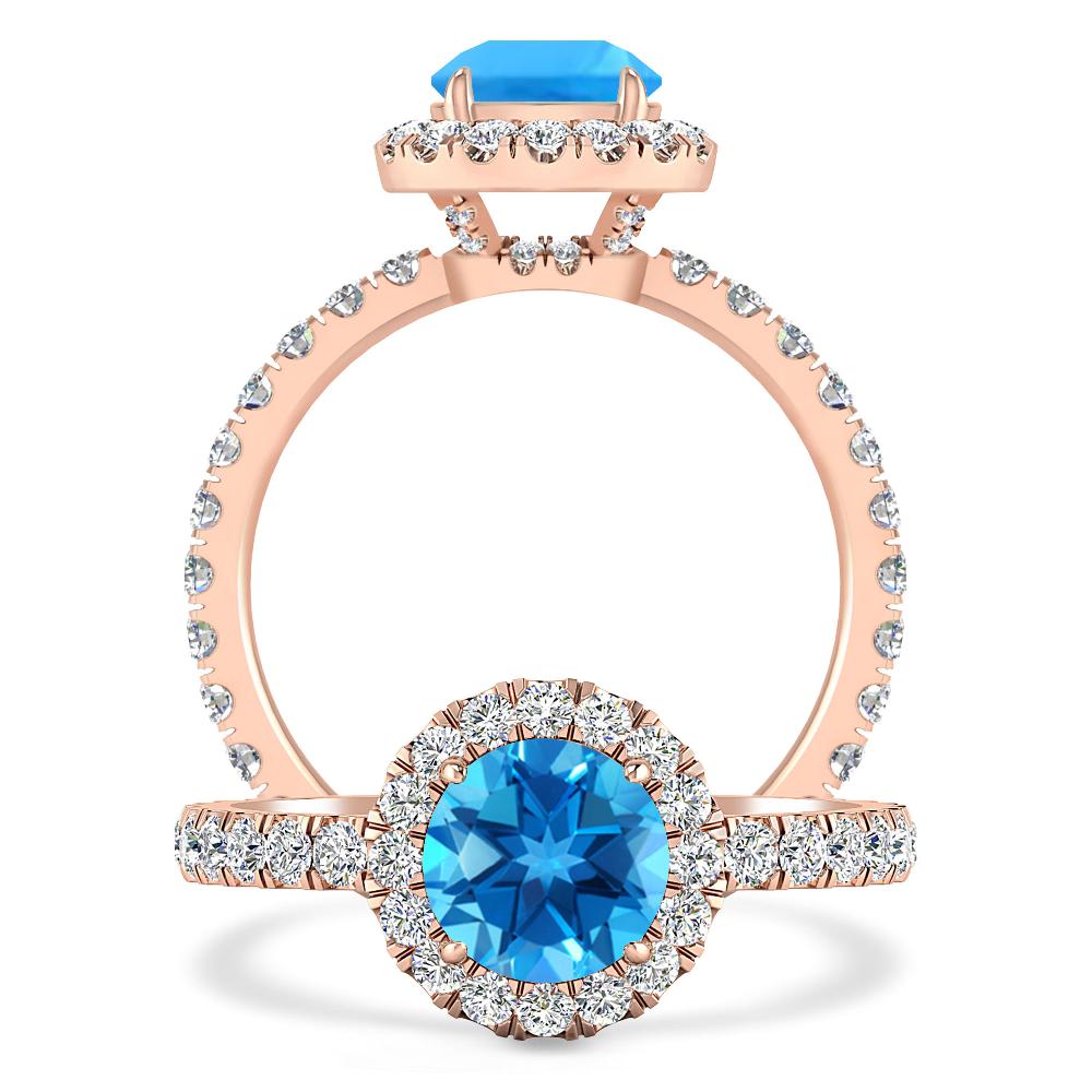 Rose Gold - Blue Topaz