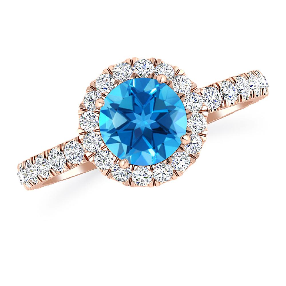 Rose Gold - Blue Topaz