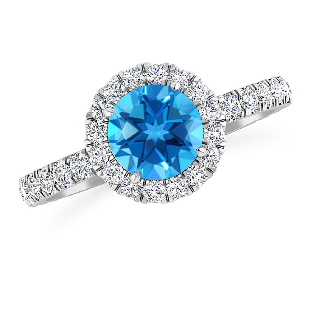 White Gold - Blue Topaz