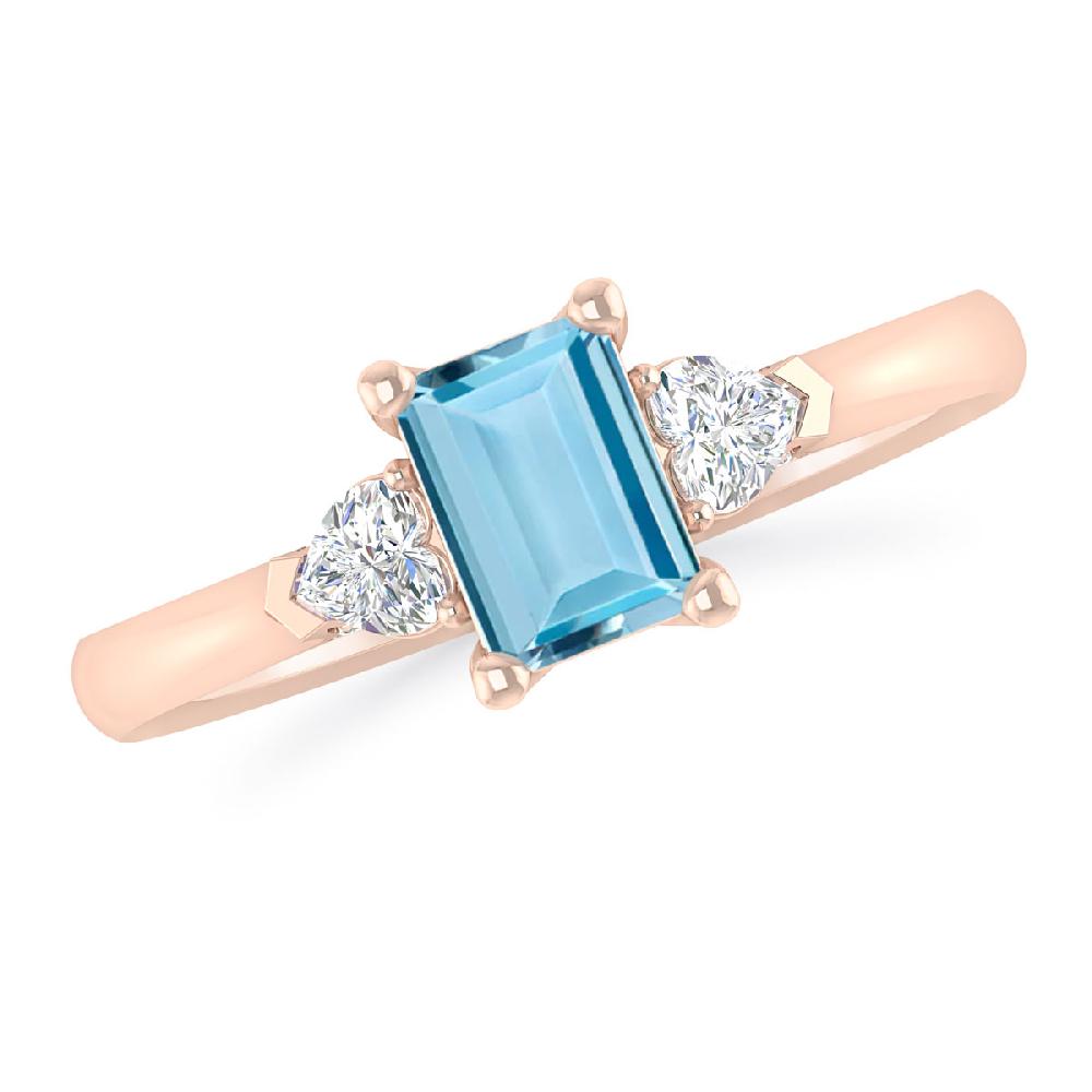 Rose Gold - Aquamarine