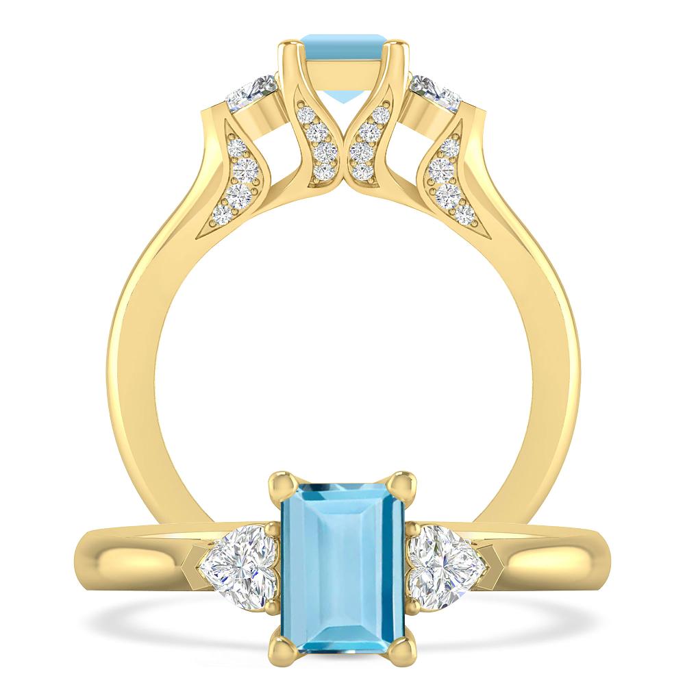 Yellow Gold - Aquamarine