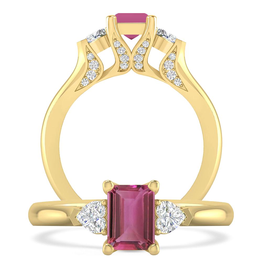 Yellow Gold - Pink Tourmaline