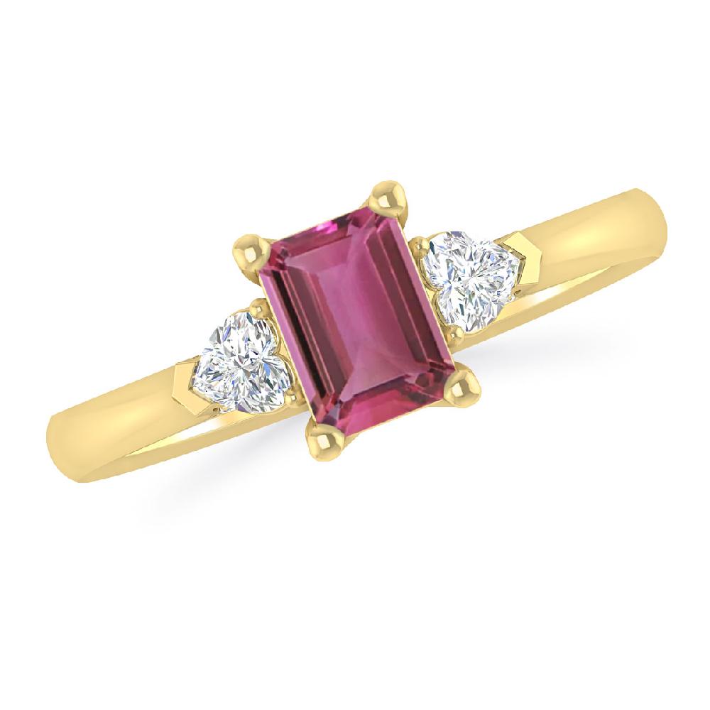 Yellow Gold - Pink Tourmaline