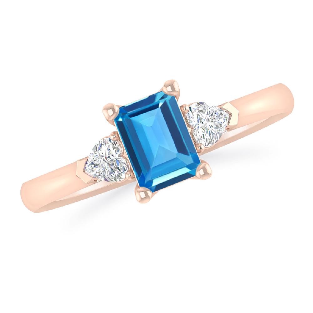 Rose Gold - Blue Topaz