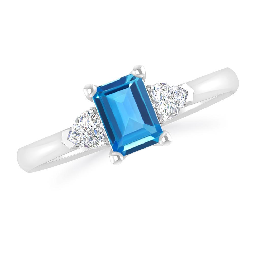 White Gold - Blue Topaz