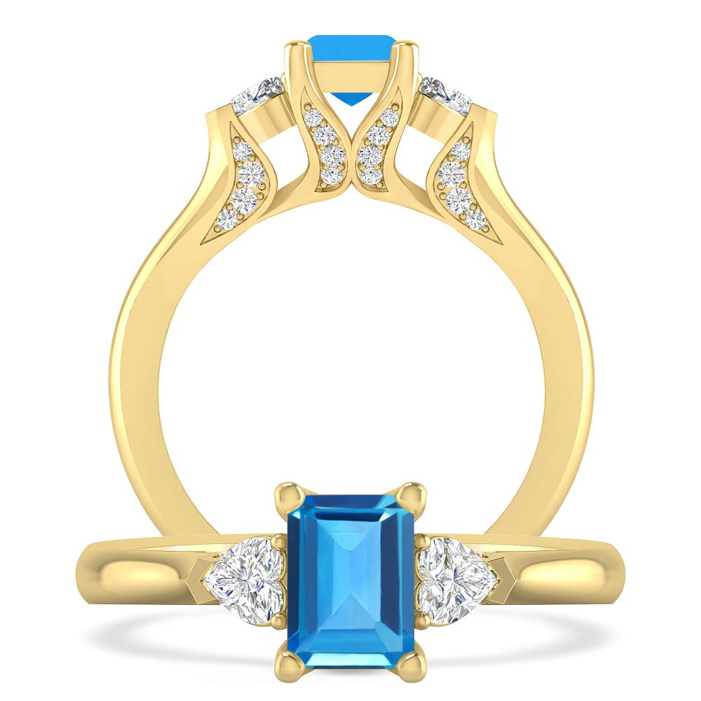 Yellow Gold - Blue Topaz