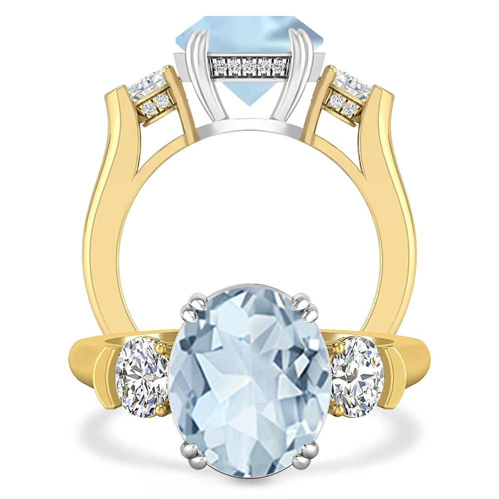 Yellow Gold - Aquamarine