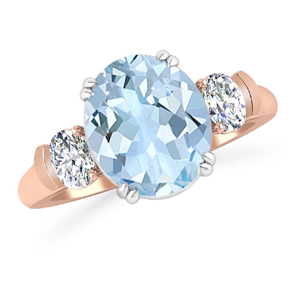 Rose Gold - Aquamarine