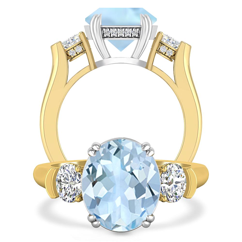 Yellow Gold - Aquamarine