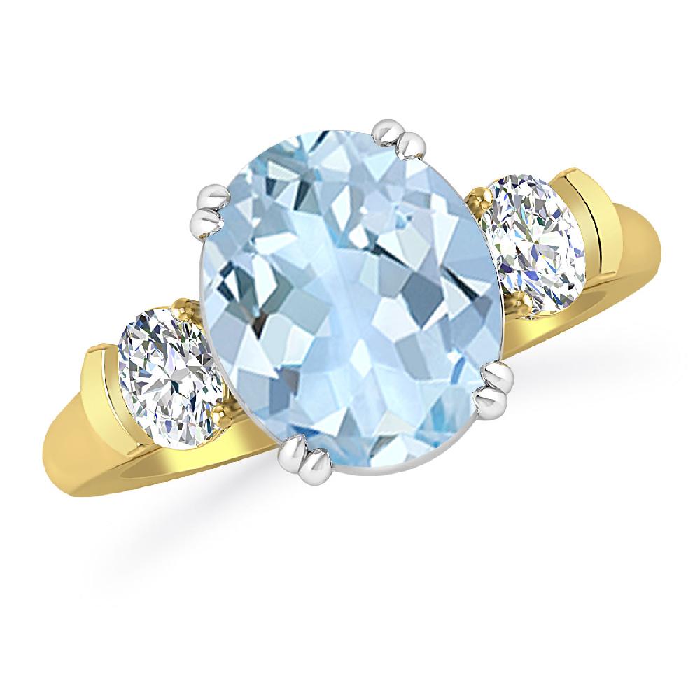 Yellow Gold - Aquamarine