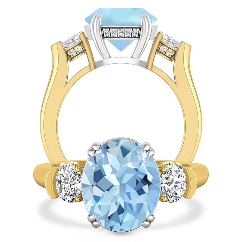 Yellow Gold - Aquamarine