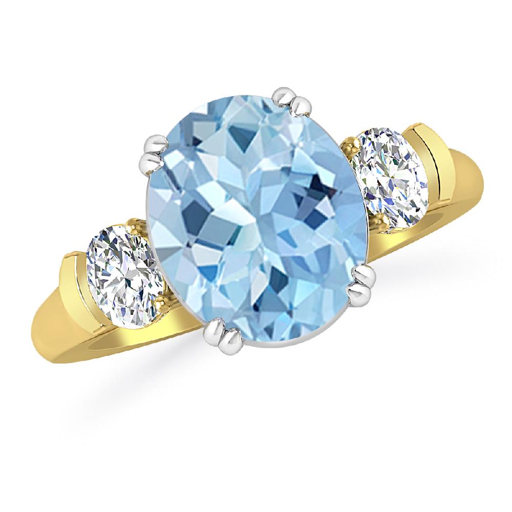 Yellow Gold - Aquamarine