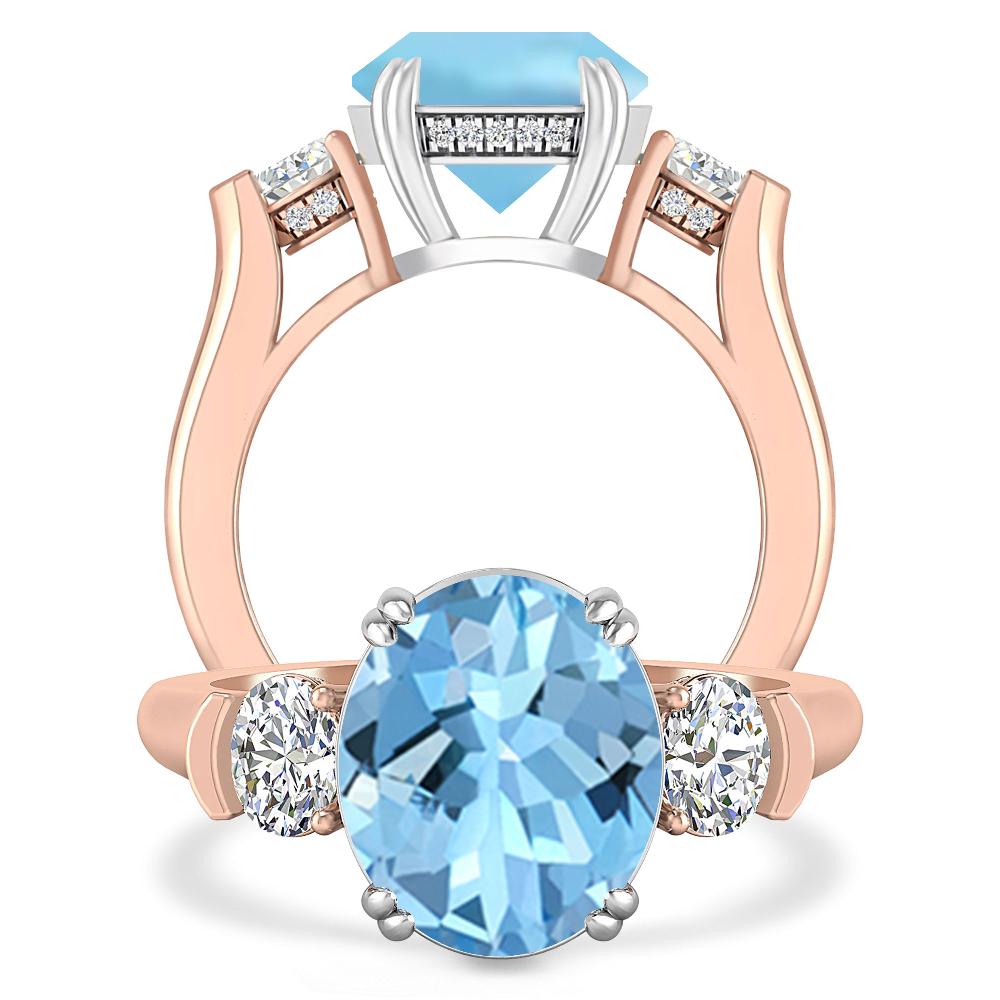 Rose Gold - Aquamarine