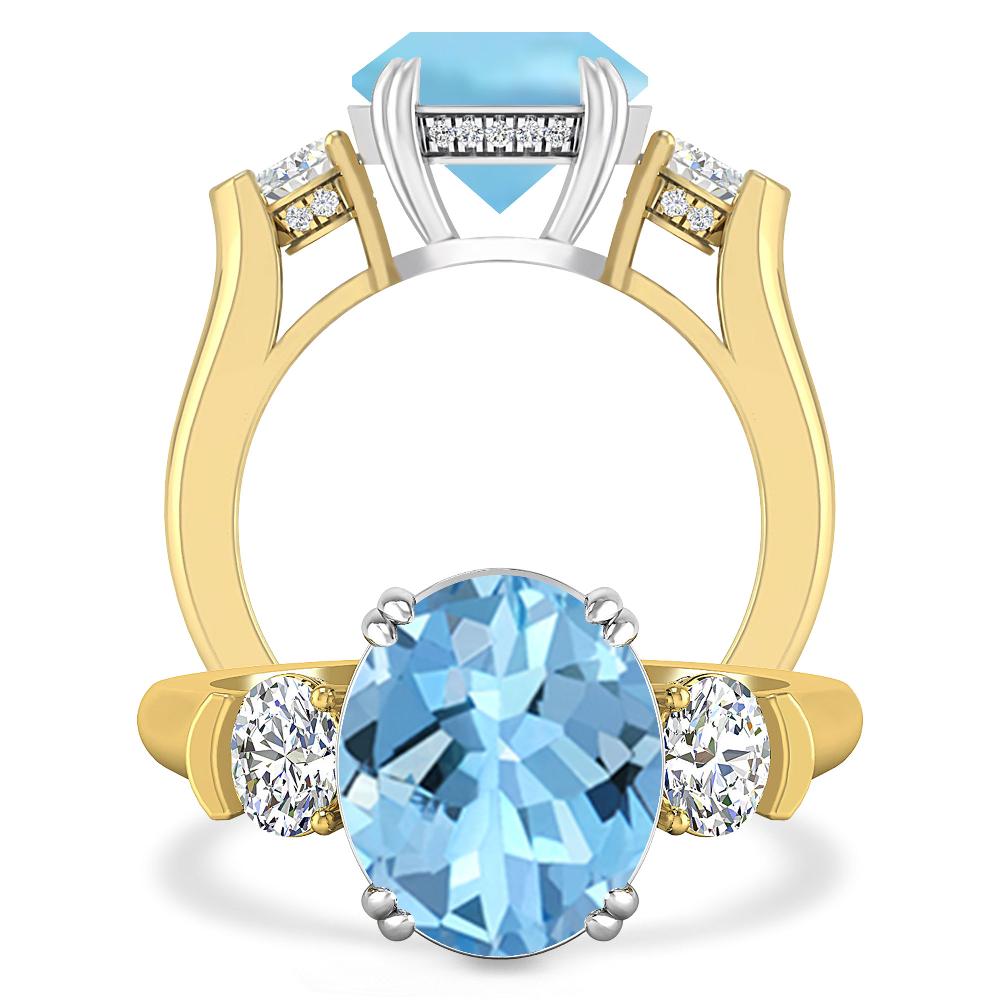 Yellow Gold - Aquamarine