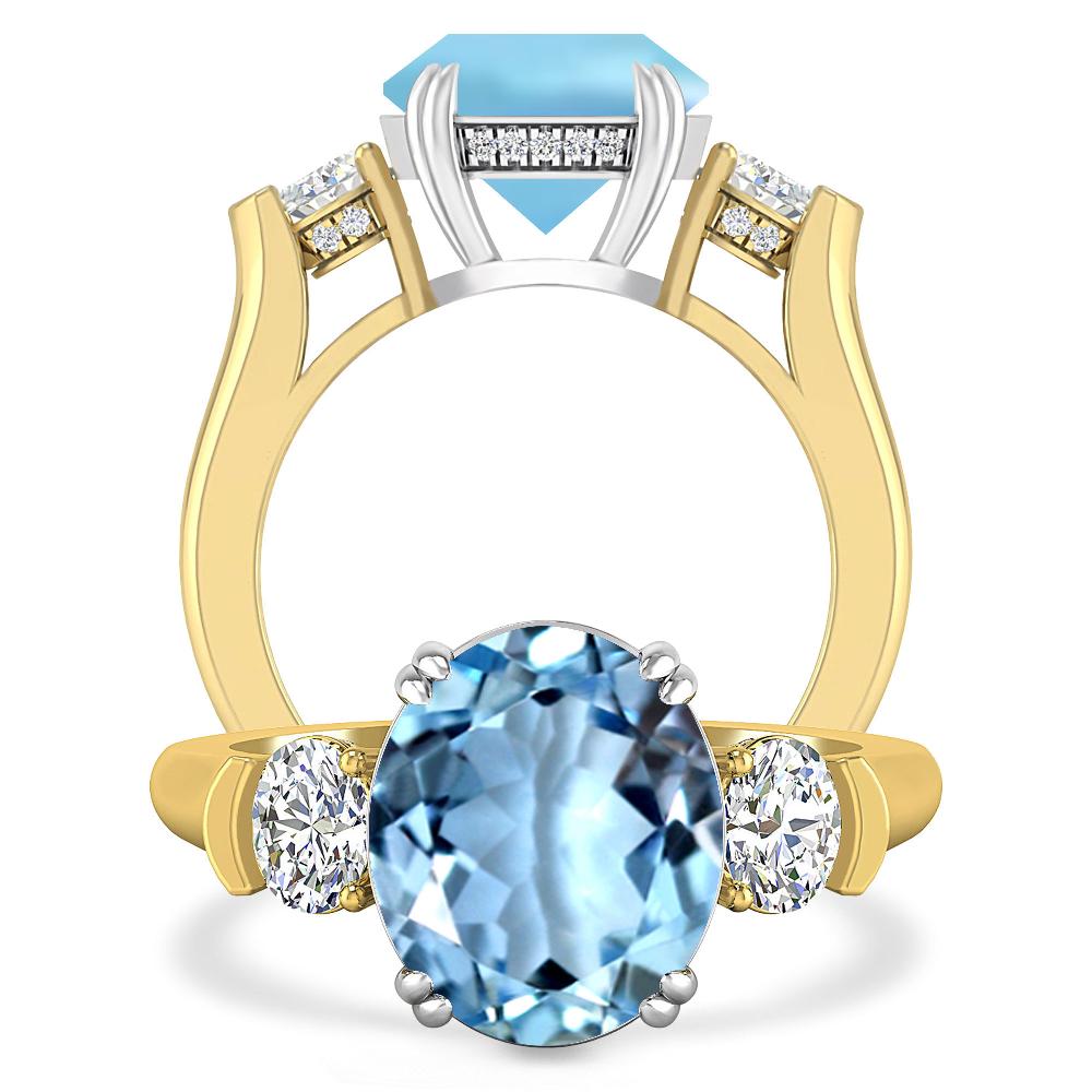 Yellow Gold - Aquamarine