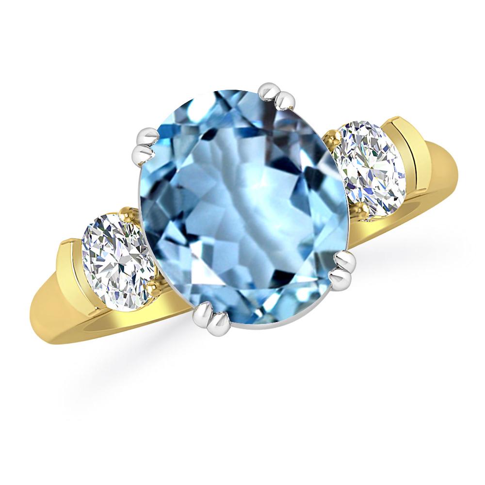 Yellow Gold - Aquamarine