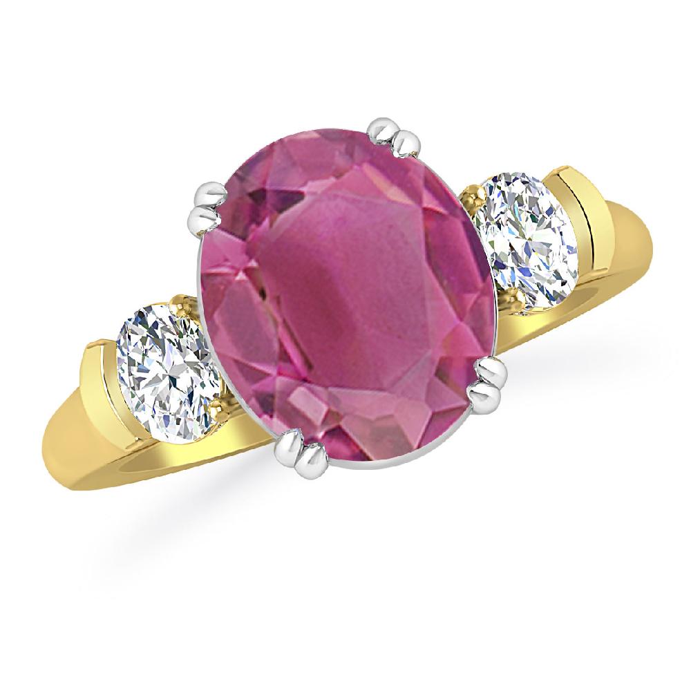 Yellow Gold - Pink Tourmaline