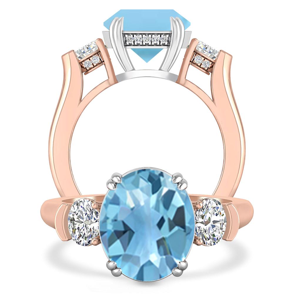 Rose Gold - Blue Topaz