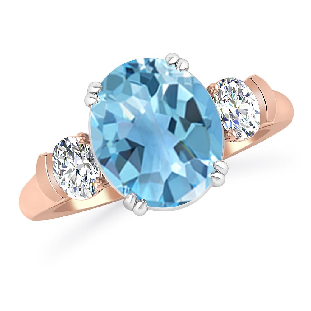 Rose Gold - Blue Topaz