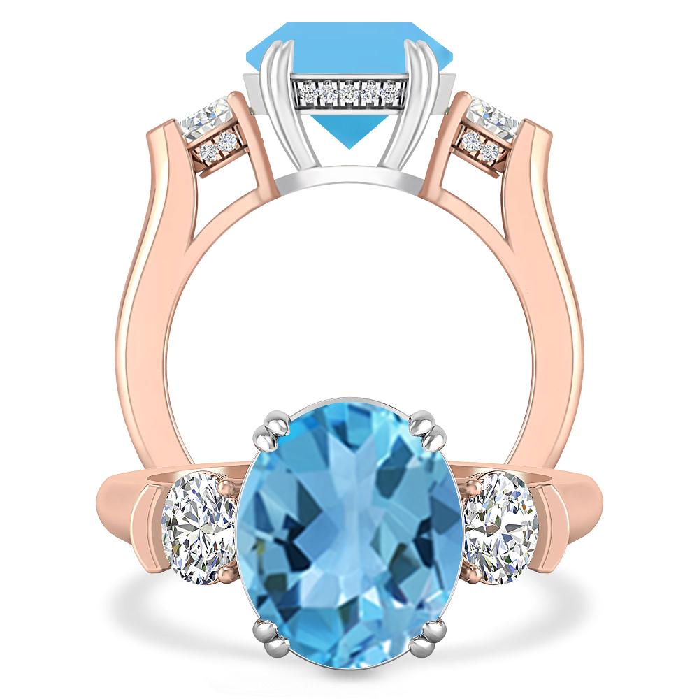 Rose Gold - Blue Topaz