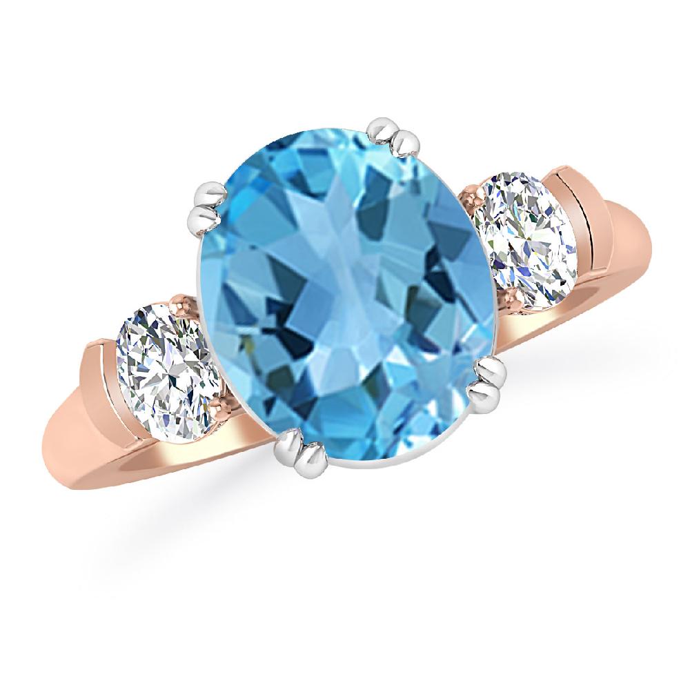 Rose Gold - Blue Topaz