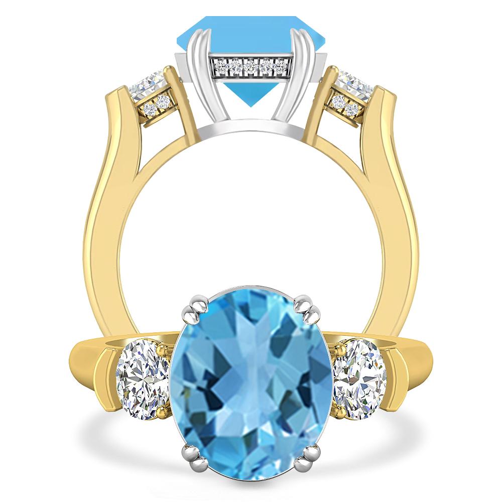 Yellow Gold - Blue Topaz