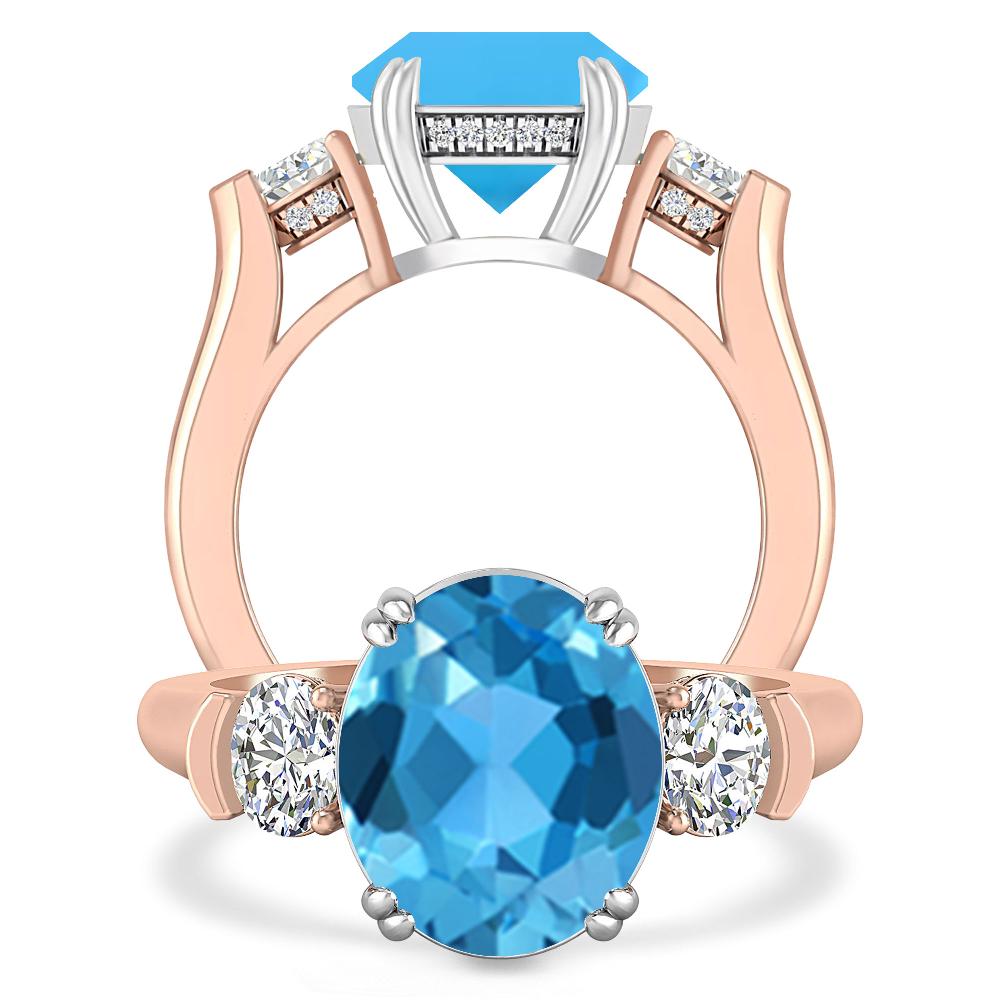 Rose Gold - Blue Topaz