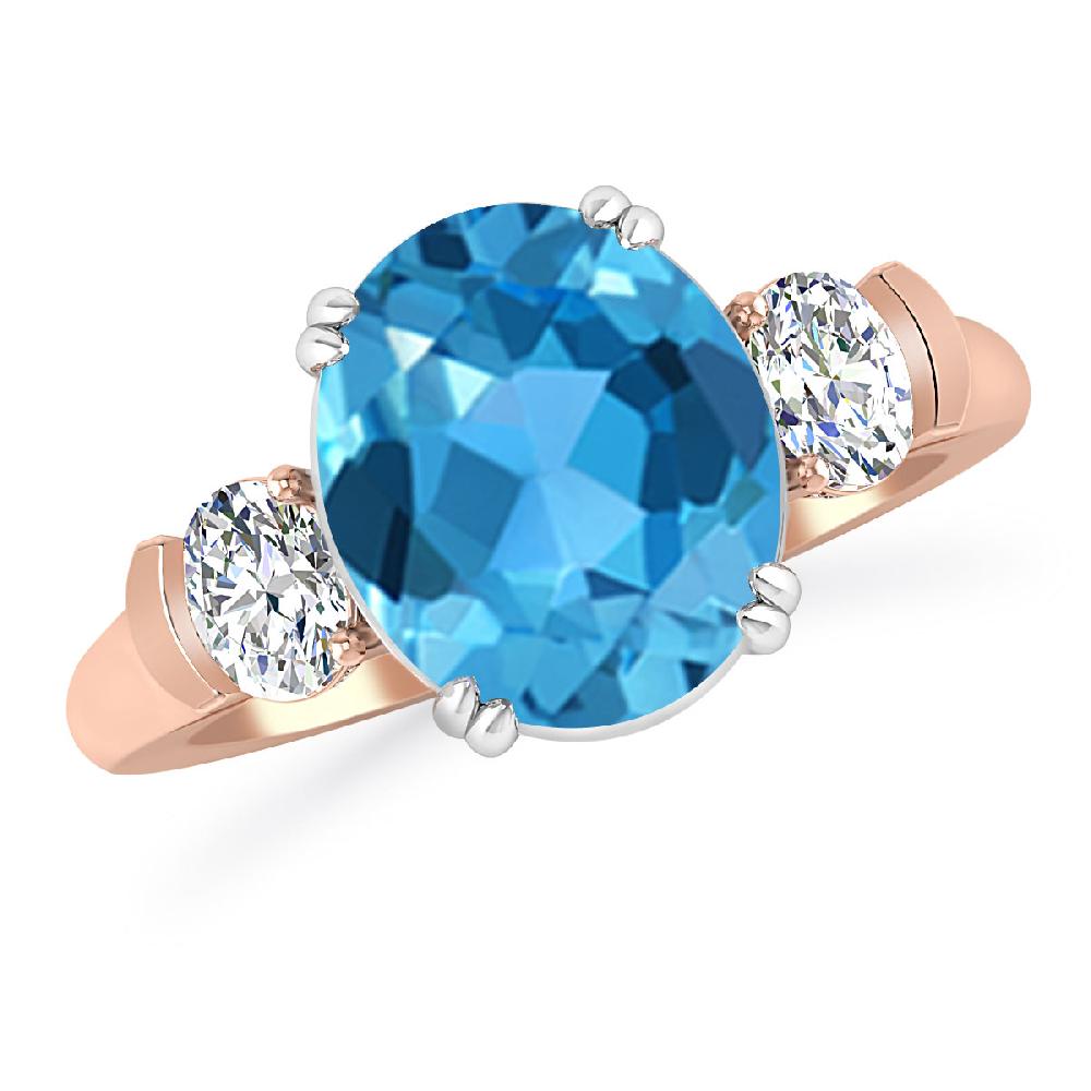 Rose Gold - Blue Topaz