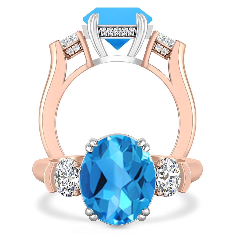 Rose Gold - Blue Topaz