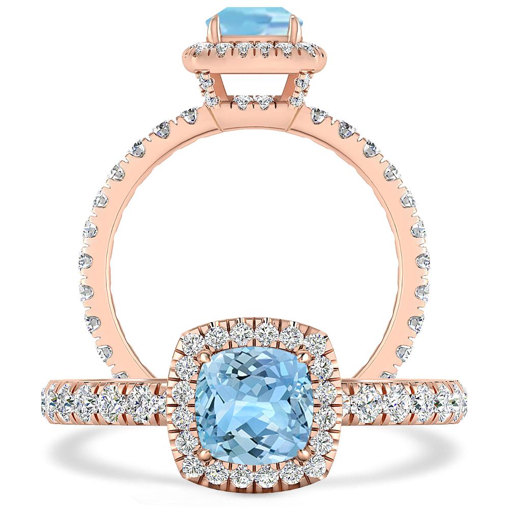 Rose Gold - Aquamarine