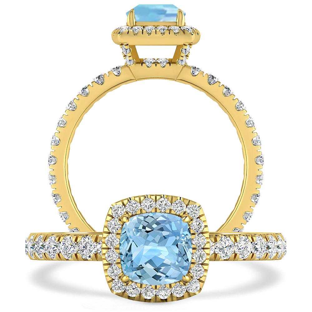 Yellow Gold - Aquamarine