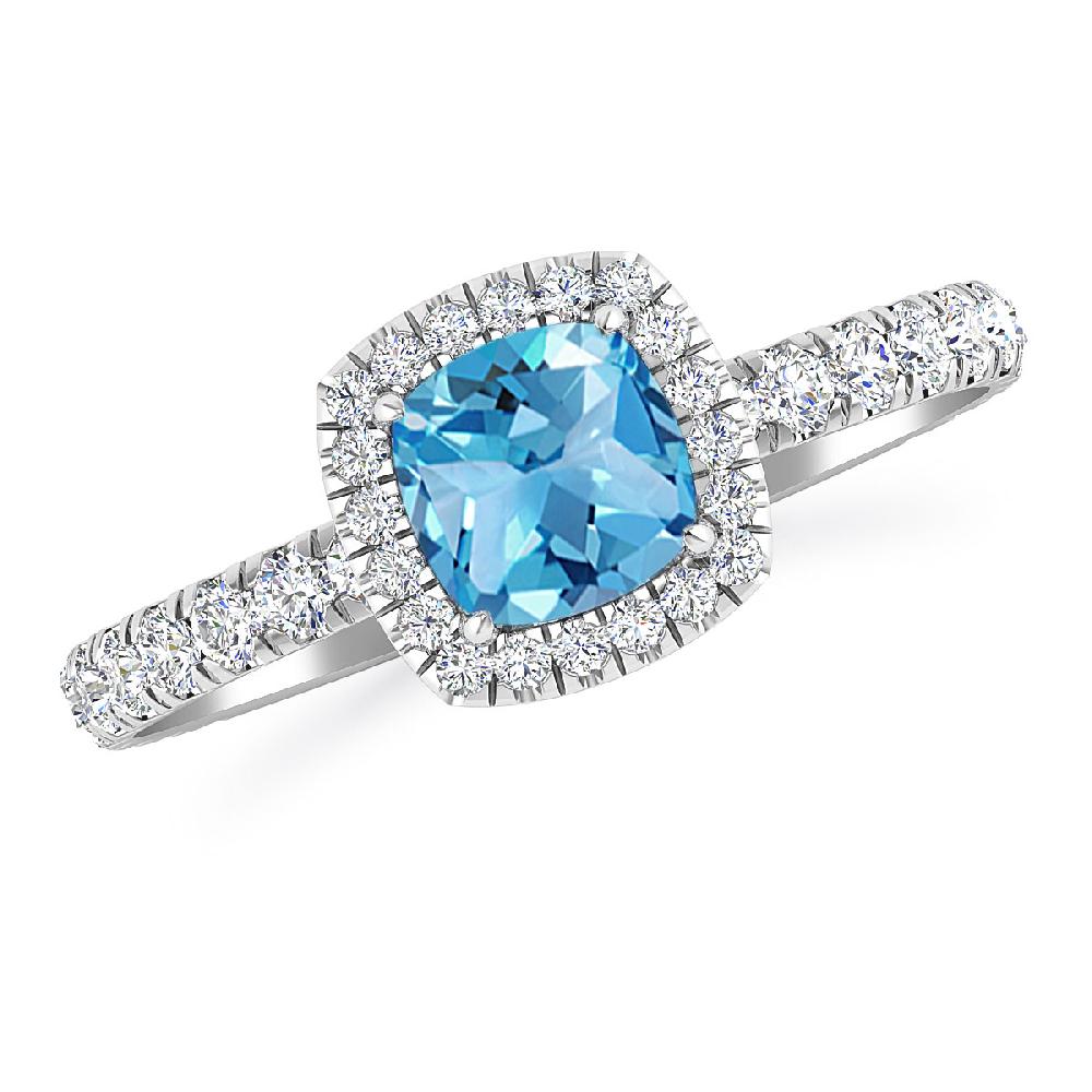 White Gold - Blue Topaz