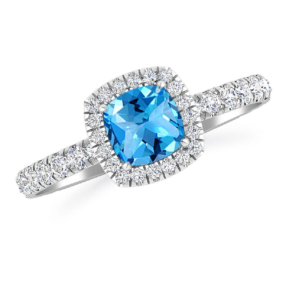 White Gold - Blue Topaz