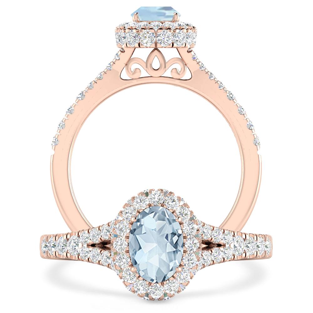 Rose Gold - Aquamarine