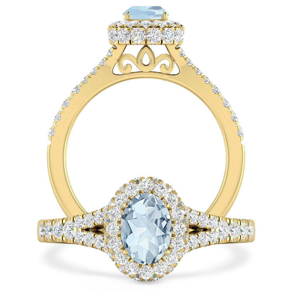 Yellow Gold - Aquamarine