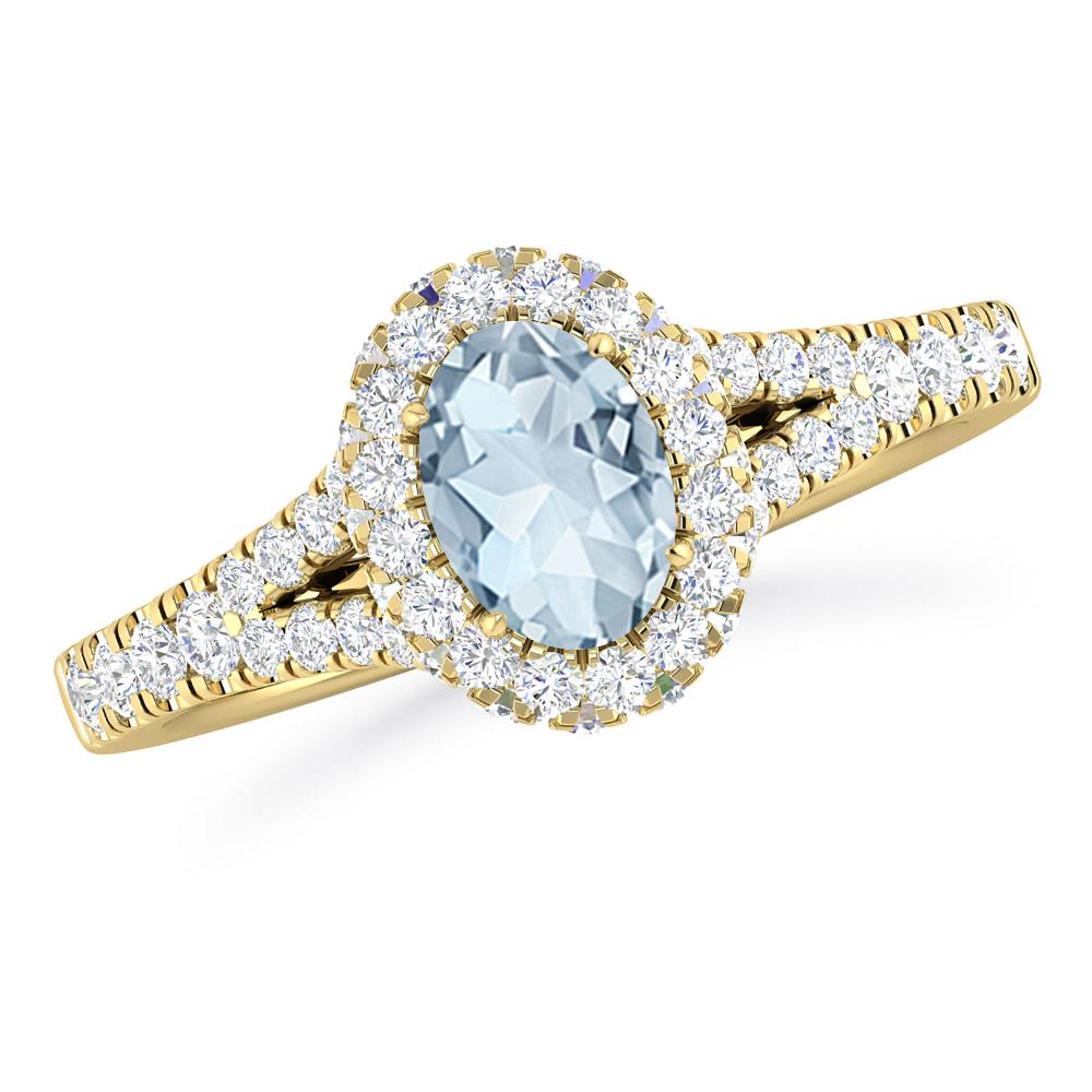 Yellow Gold - Aquamarine