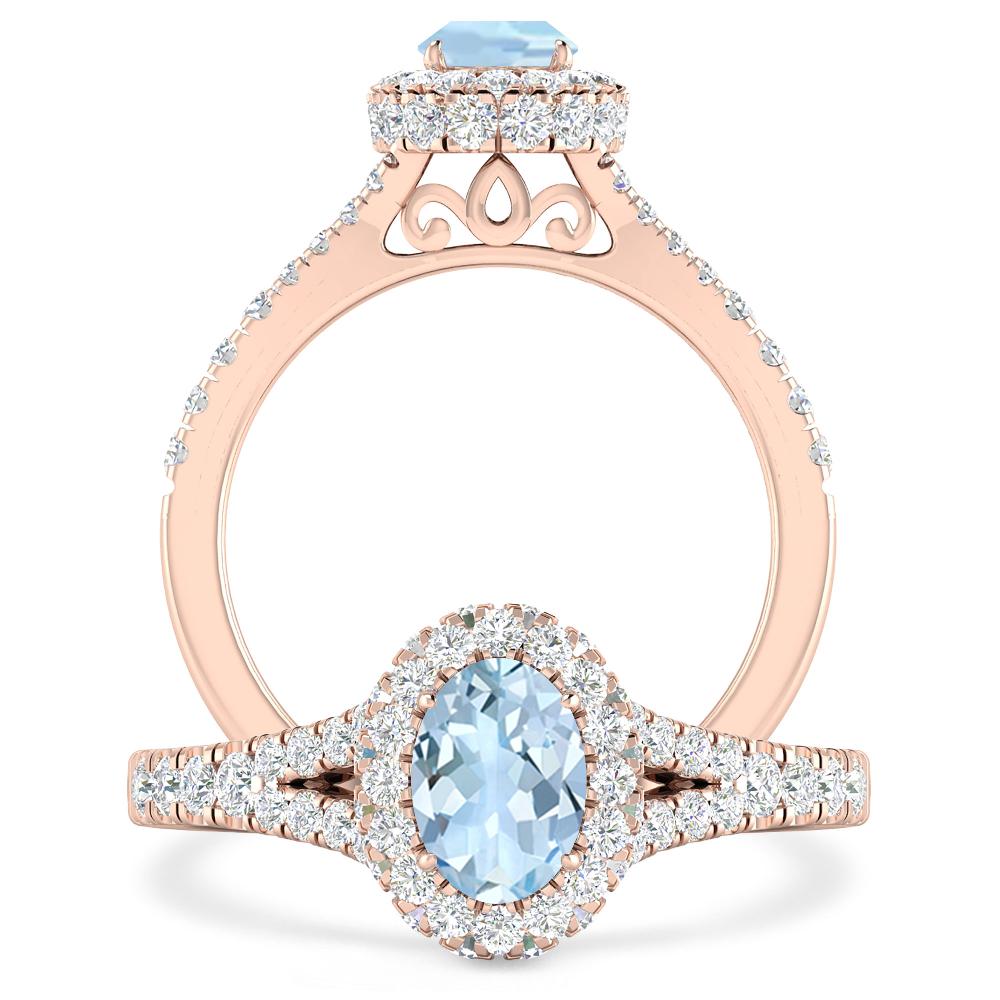 Rose Gold - Aquamarine