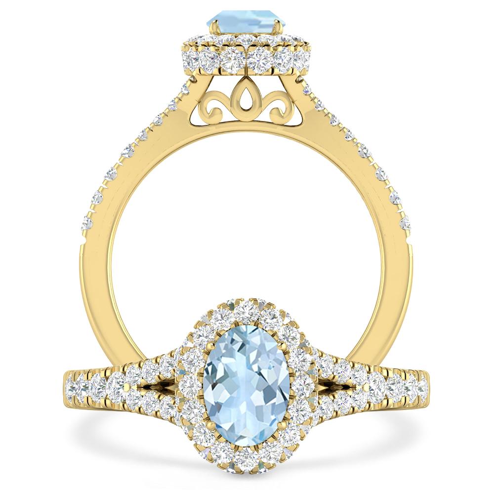 Yellow Gold - Aquamarine