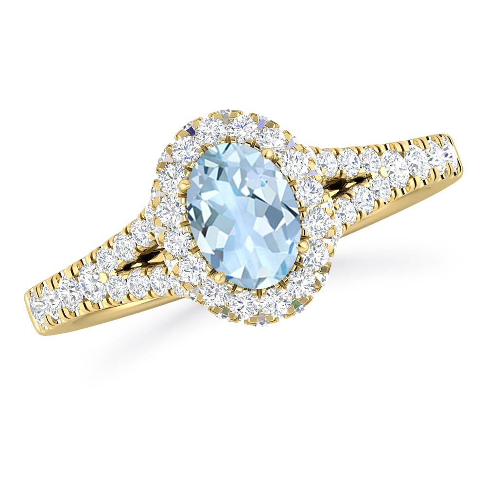 Yellow Gold - Aquamarine