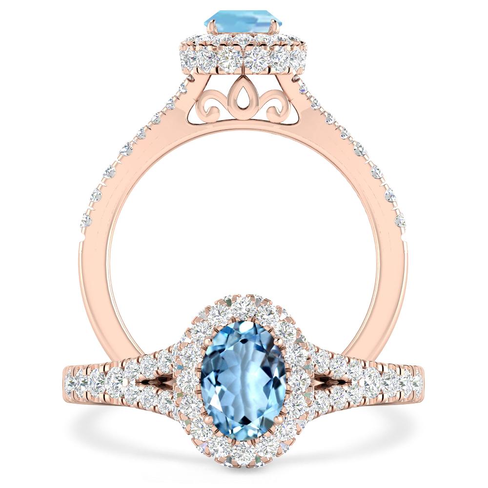 Rose Gold - Aquamarine