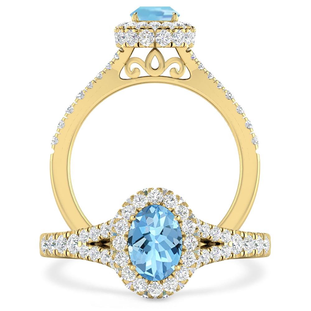 Yellow Gold - Aquamarine