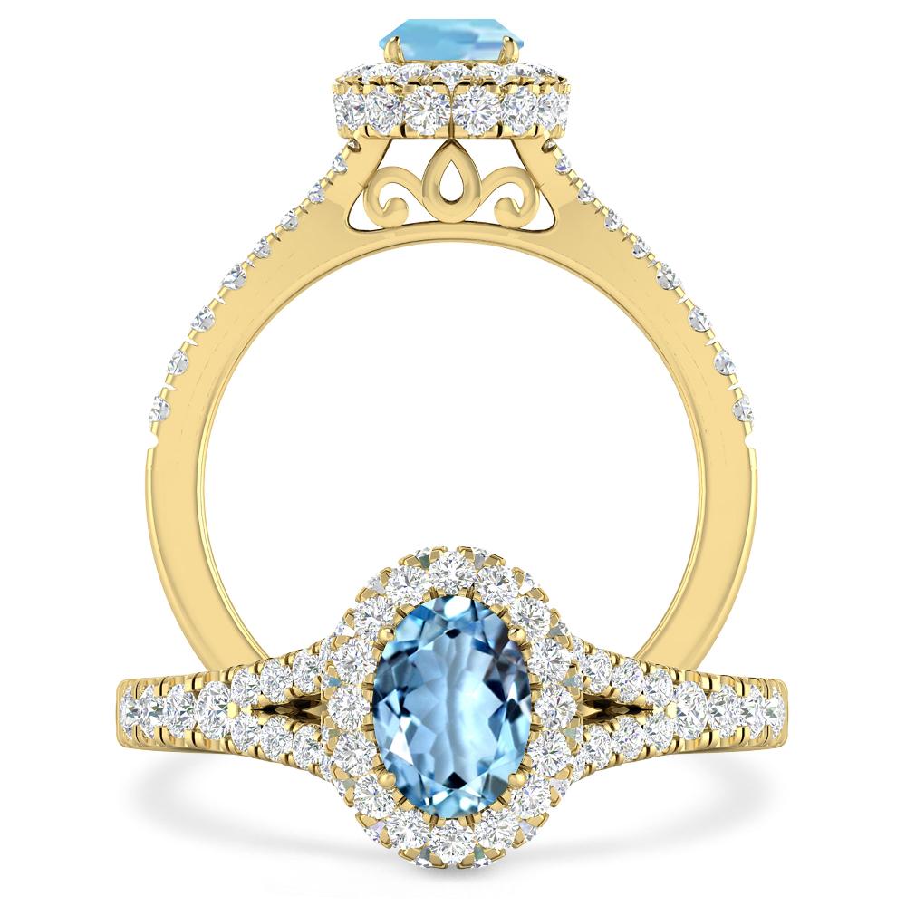 Yellow Gold - Aquamarine